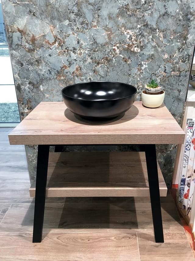 TWIGA konsola pod umywalkę 100x72x50 cm, czarny mat/dąb Rover