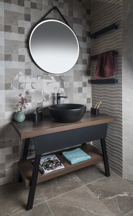 TWIGA konsola pod umywalkę 110x72x50 cm, czarny mat/aquamarine