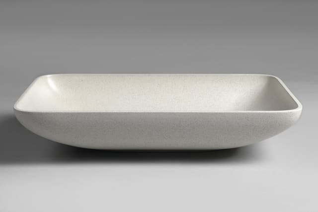 INFRANE umywalka betonowa z odpływem, 57x37cm, biały piaskowiec