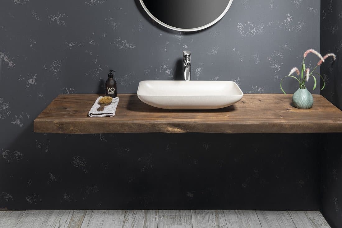 INFRANE umywalka betonowa z odpływem, 57x37cm, biały piaskowiec