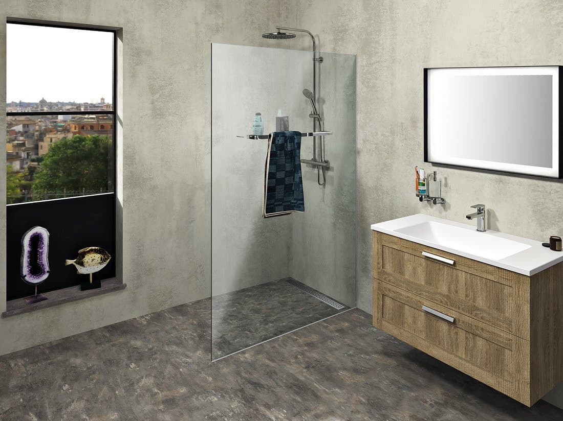 ARCHITEX Zestaw do montażu szkła, podłoga/ściana, maksymalna szerokość 1200mm, polerowane aluminium