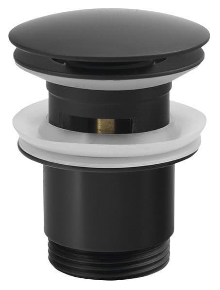 Odpływ umywalkowy 5/4“, klik-klak, duży korek, 30-45mm, czarny mat