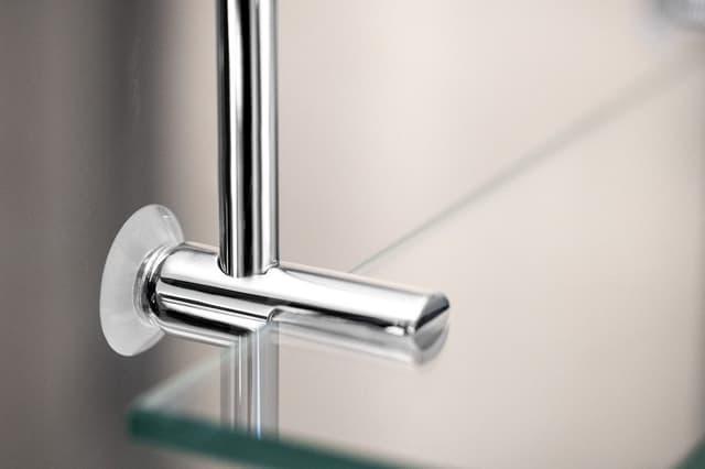 Półka szklana do powieszenia na kabinie prysznicowej 400x180x125mm, chrom