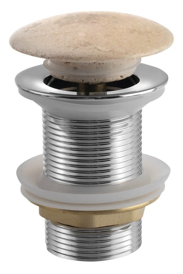 BLOK korek umywalkowy 5/4'', klik-klak, grzybek polerowany beżowy trawertyn