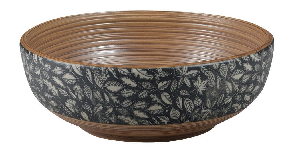 PRIORI umywalka ceramiczna nablatowa Ø 41 cm, brązowy z niebieskim wzorem