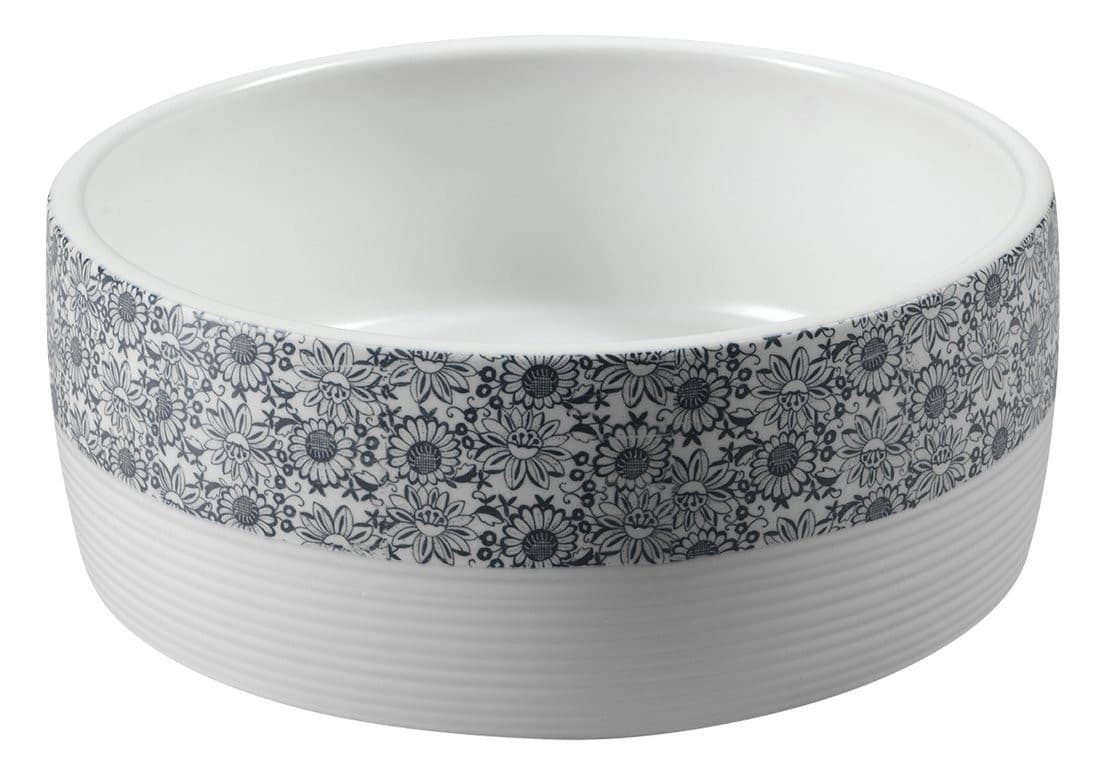 PRIORI umywalka ceramiczna nablatowa Ø 41 cm, biały z niebieskim wzorem