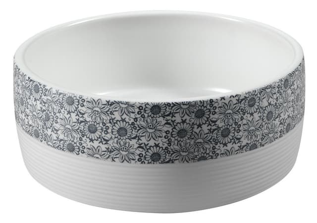 PRIORI umywalka ceramiczna nablatowa Ø 41 cm, biały z niebieskim wzorem