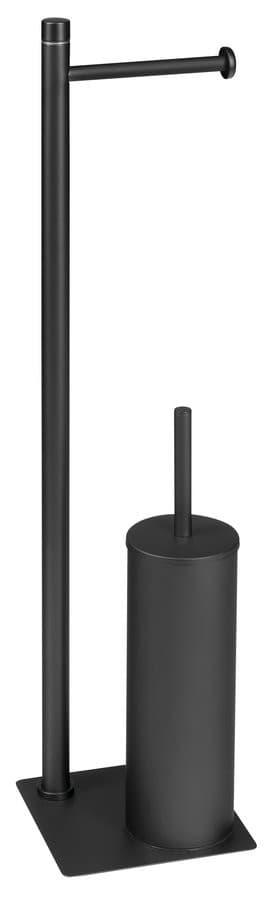TRILLY stojak z wieszakiem na papier toaletowy oraz szczotką WC, czarny mat