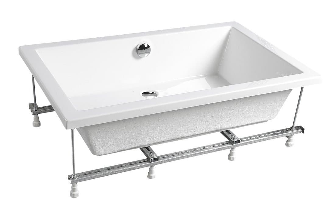 DEEP brodzik głęboki z konstrukcją, prostokąt 130x75x26cm, biały