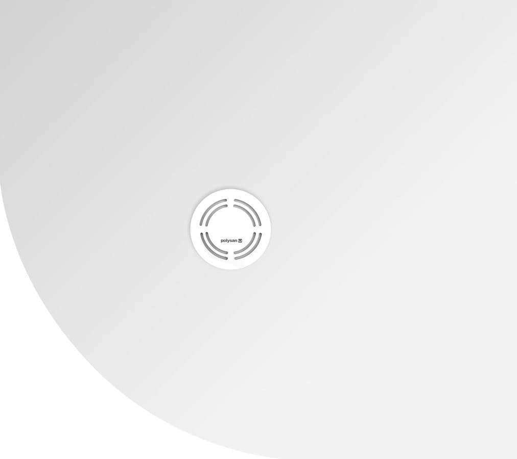 FLEXIA brodzik kompozytowy półokrągły, z możliwością docinania, 90x80cm, R550, prawa