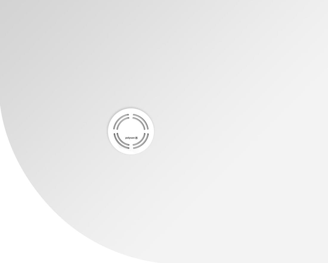 FLEXIA brodzik kompozytowy półokrągły, z możliwością docinania, 100x80cm, R550, prawa