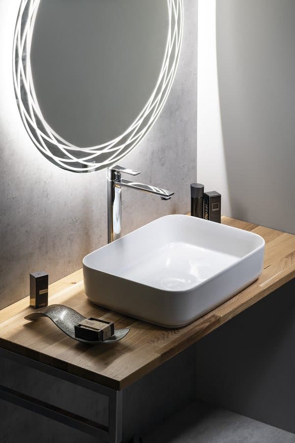 INFINITY RECTANGLE umywalka ceramiczna nablatowa 50x36cm, biała