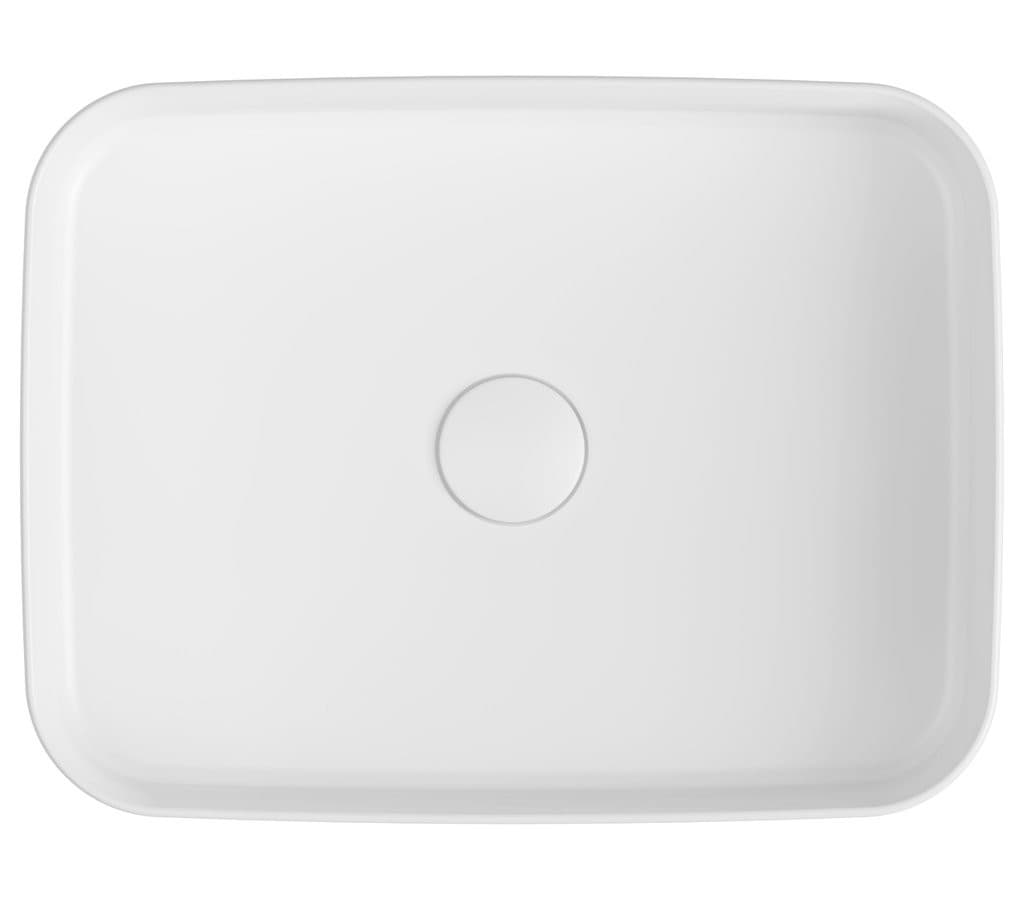 INFINITY RECTANGLE umywalka ceramiczna nablatowa 50x36cm, biała