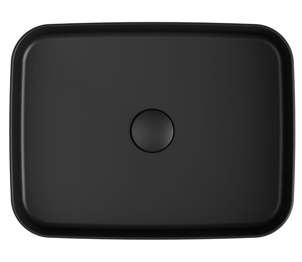 INFINITY RECTANGLE umywalka ceramiczna nablatowa 50x36cm, czarny mat
