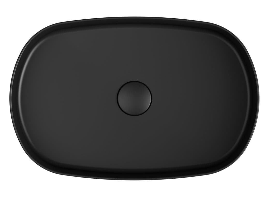 INFINITY OVAL umywalka ceramiczna nablatowa, 55x36cm, czarny mat