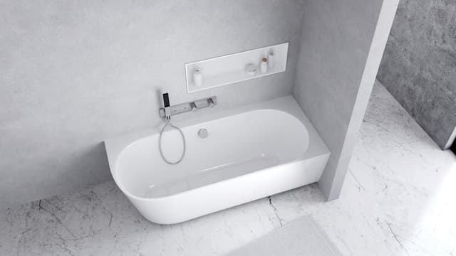 SUSSI R wanna narożna wolnostojąca, kompozyt 160x70x49,5cm, biały