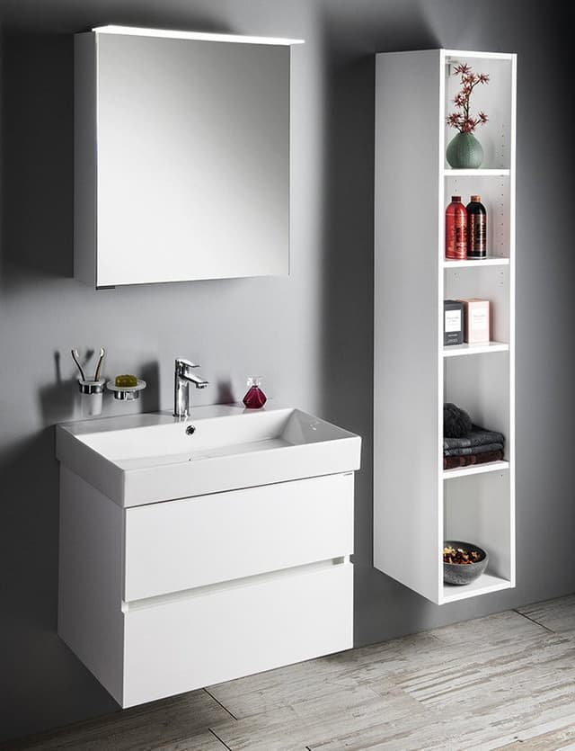 LINEX szafka z lustrem, oświetlenie LED, 60x70x15cm, lewa/prawa, biała