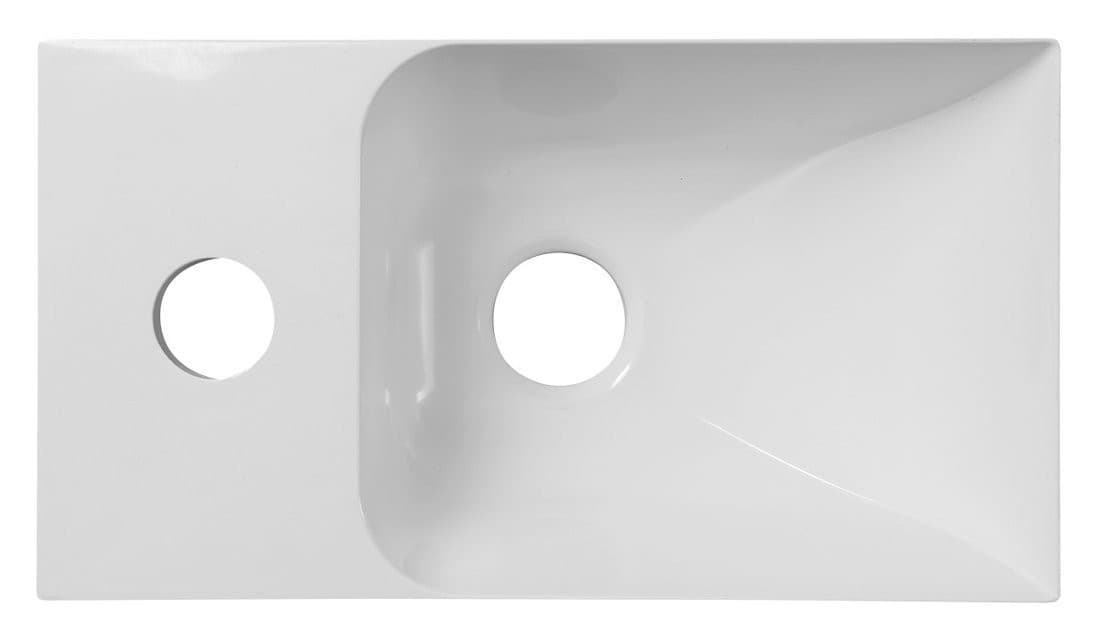 PICCOLINO umywalka kompozytowa, 30,8x17cm, bateria w lewo, biały