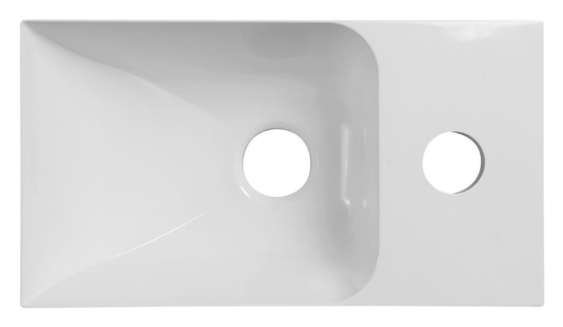 PICCOLINO umywalka kompozytowa, 30,8x17cm, bateria z prawej strony, biały