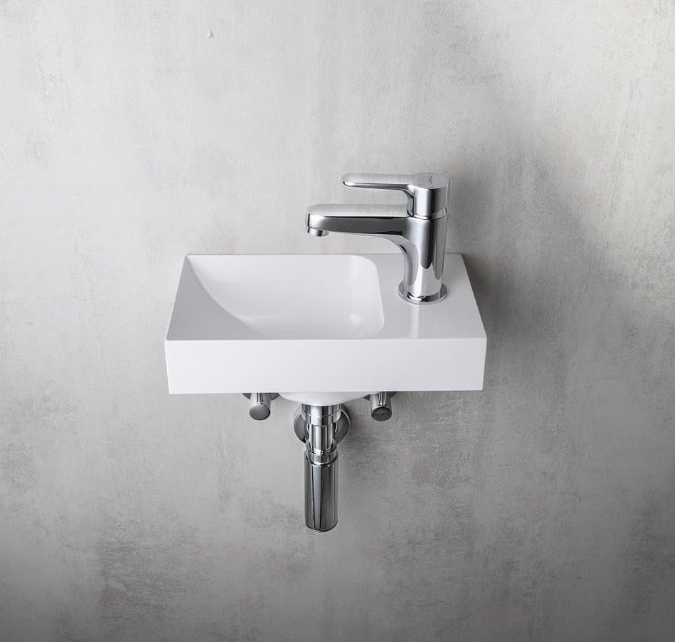 PICCOLINO umywalka kompozytowa, 30,8x17cm, bateria z prawej strony, biały