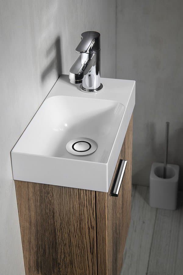 PICCOLINO umywalka kompozytowa, 30,8x17cm, bateria z prawej strony, biały