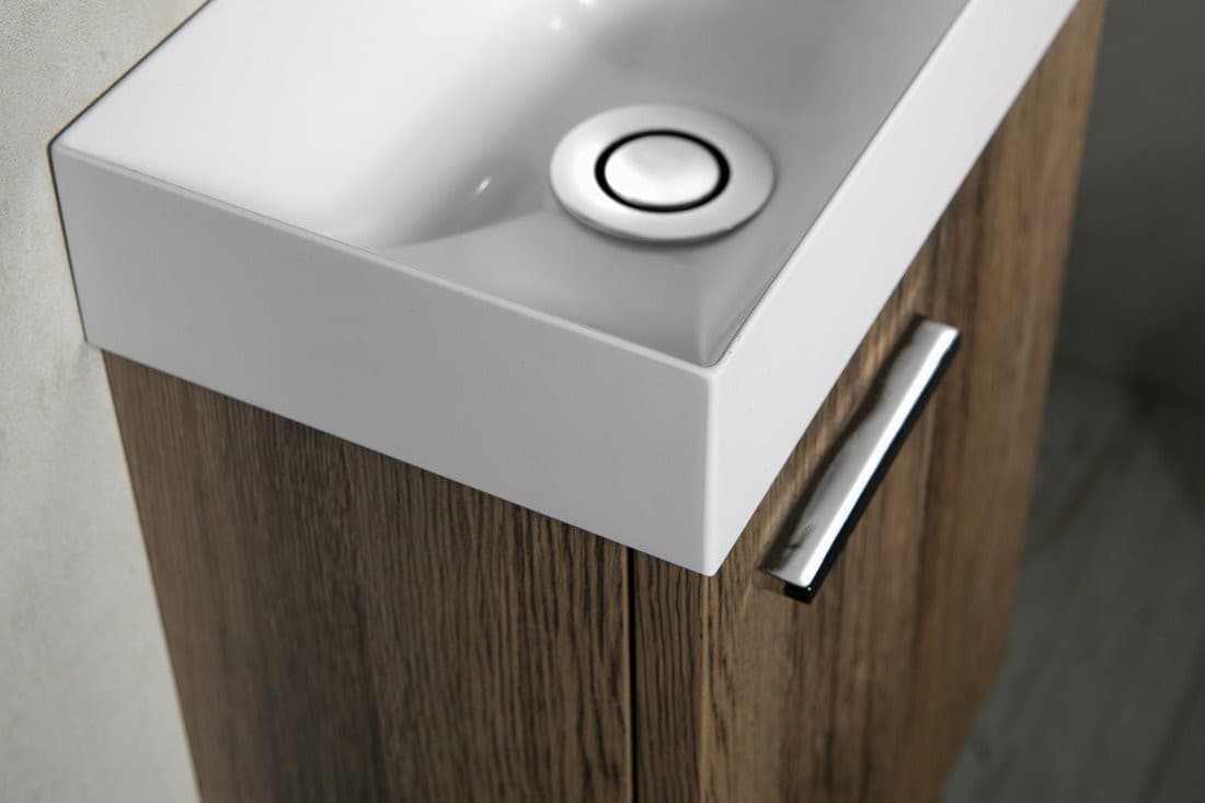 PICCOLINO umywalka kompozytowa, 30,8x17cm, bateria z prawej strony, biały