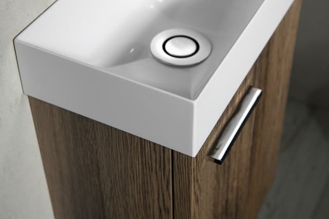 PICCOLINO umywalka kompozytowa, 30,8x17cm, bateria z prawej strony, biały