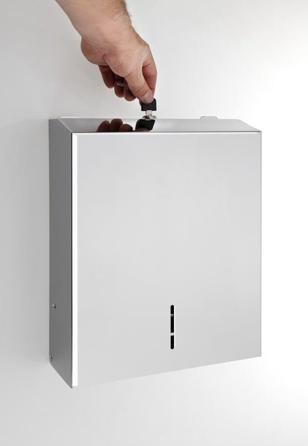 Podajnik ręczników papierowych 285x370x105mm, stal nierdzewna polerowana