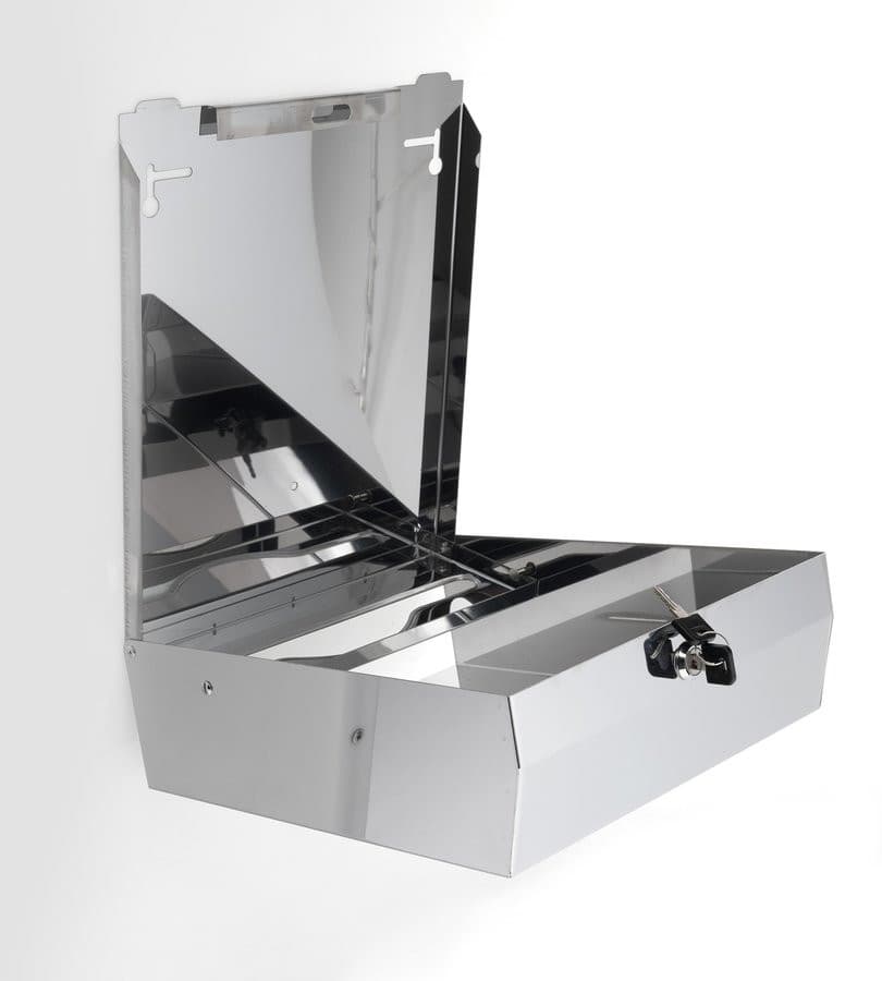 Podajnik ręczników papierowych 285x370x105mm, stal nierdzewna polerowana