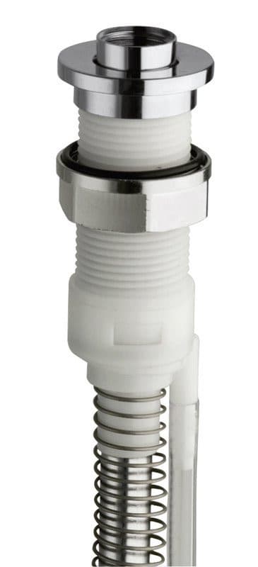 FOLLOW ME Gniazdo prysznicowe z odpływem do krawędzi wanny wraz z wężem i odpływem, okrągła, chrom