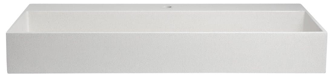 QUADRADO umywalka betonowa z odpływem, 96x44cm, biały piaskowiec
