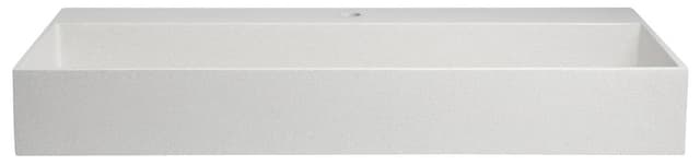 QUADRADO umywalka betonowa z odpływem, 96x44cm, biały piaskowiec