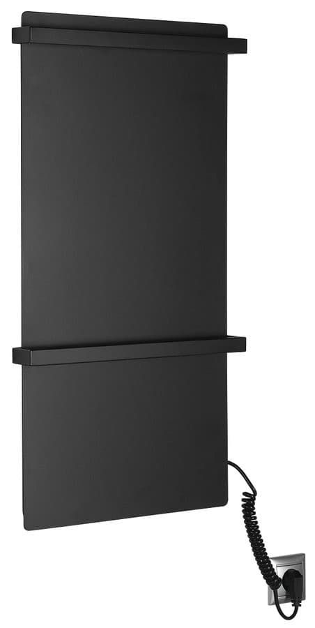 ELMIS elektryczna suszarka na ręczniki 400x800 mm, 120 W, aluminium, czarny mat