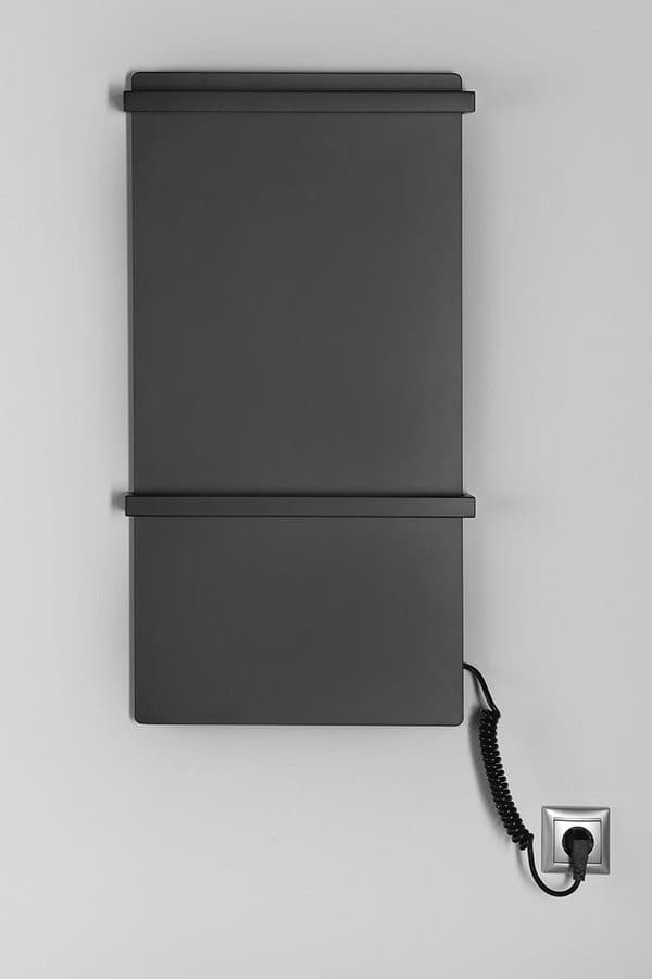 ELMIS elektryczna suszarka na ręczniki 400x800 mm, 120 W, aluminium, czarny mat