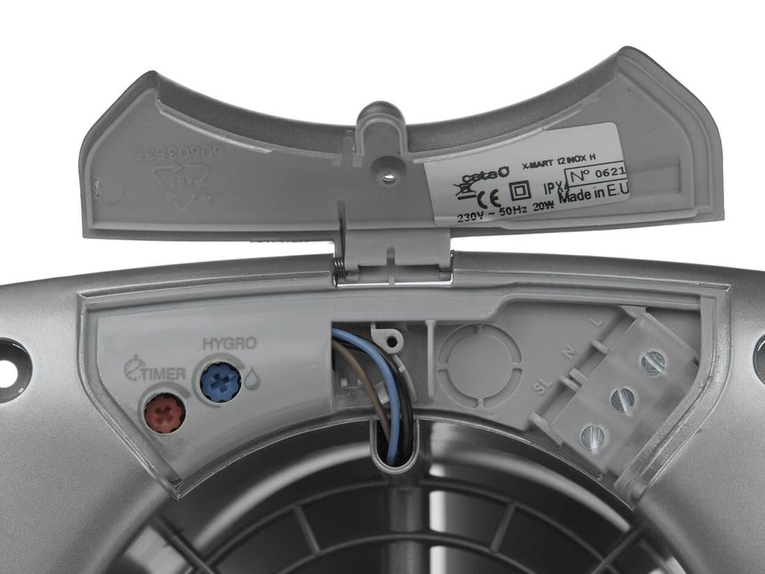 X - MART 10H wentylator łazienkowy z automatem, 15W, wylot 100mm, stal nierdzewna mat