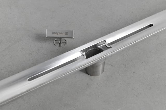 SLIM RIVER odpływ liniowy ze stali nierdzewnej z rusztem, L.400-1000, DN50