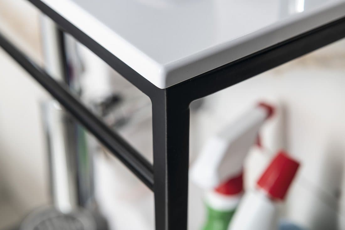 MINOR blat pod umywalkę 40x22,5cm, bateria po prawej stronie, kompozyt, biały