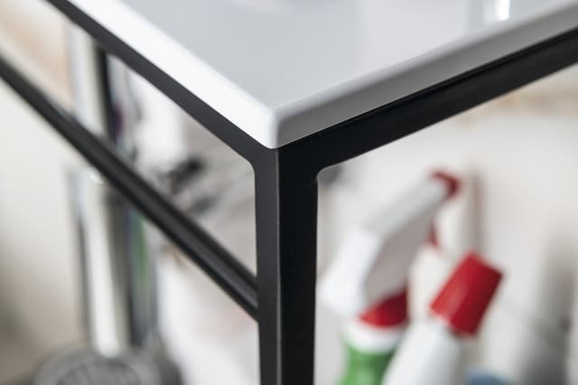 MINOR blat pod umywalkę 40x22,5cm, bateria po prawej stronie, kompozyt, biały