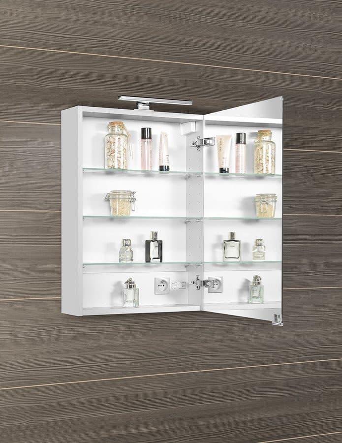 MIRRÓ szafka z lustrem, oświetlenie LED, 50x70x16cm, lewa/prawa, biała