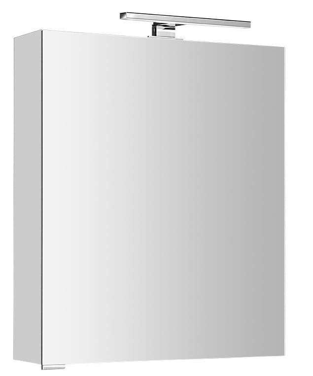MIRRÓ szafka z lustrem, oświetlenie LED, 60x70x16cm, lewa/prawa, biała