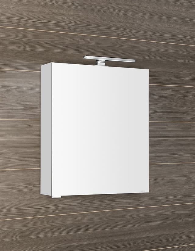 MIRRÓ szafka z lustrem, oświetlenie LED, 60x70x16cm, lewa/prawa, biała