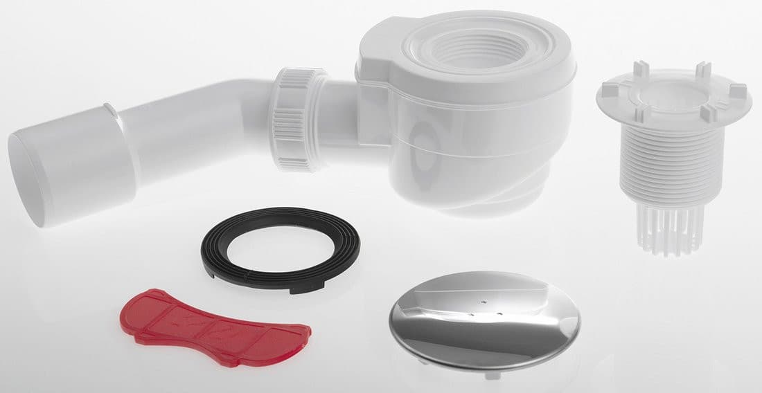 Syfon do brodzików, średnica 50mm, DN40/50, korek stal nierdzewna polerowana