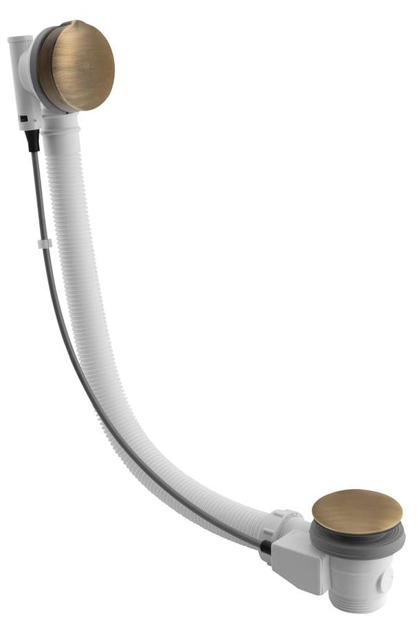 Zestaw odpływowy z korkiem automatycznym, długość 575mm, korek 72mm, brąz