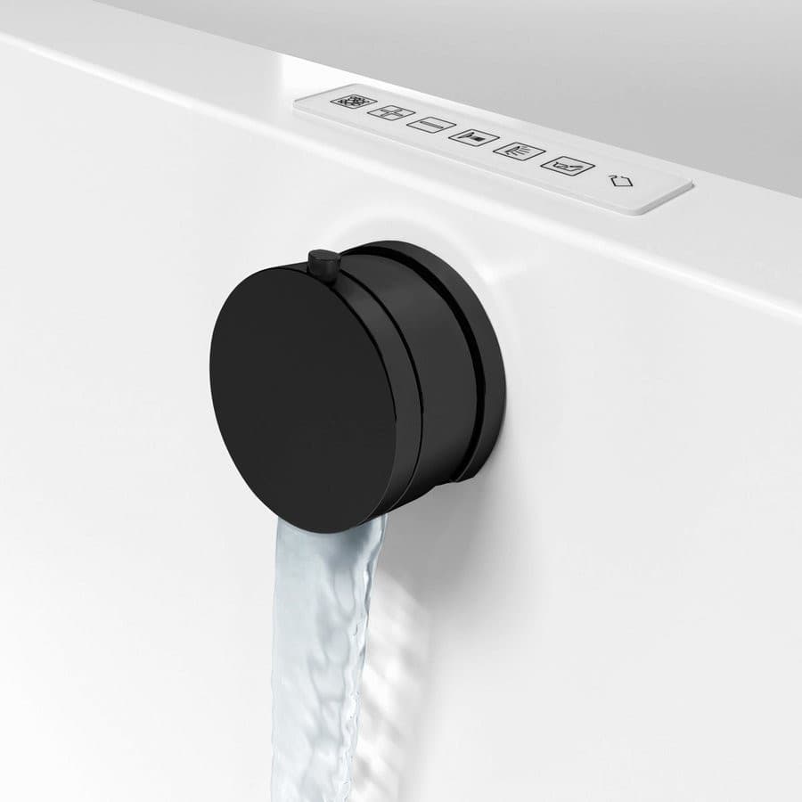 Zestaw odpływowy z napełnianiem, długość 975mm, korek automatyczny 72mm, czarny mat