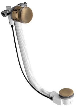 Zestaw odpływowy z napełnianiem, długość 575mm, korek automatyczny 72mm, brąz