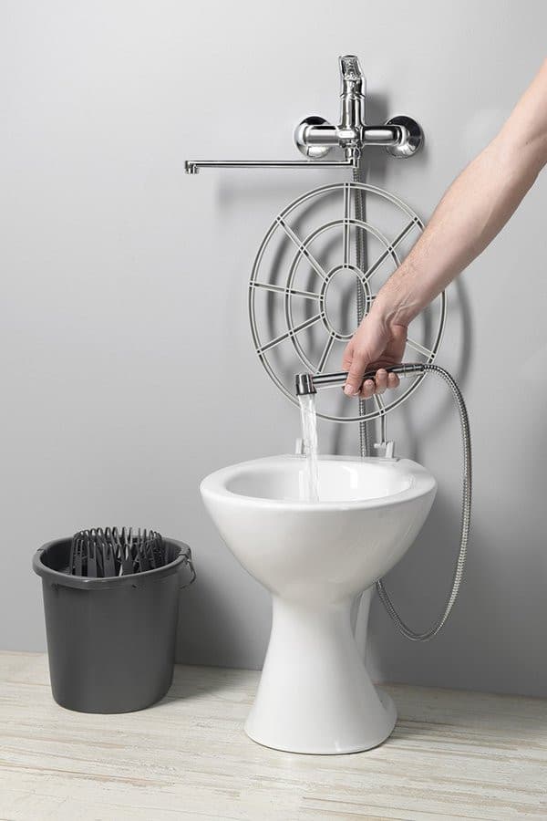 Komora gospodarcza stojąca z rusztem 36x47cm, tylny odpływ, biały