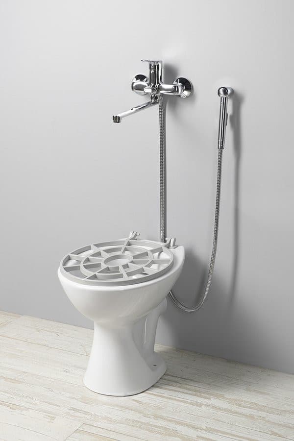 Komora gospodarcza stojąca z rusztem 36x47cm, tylny odpływ, biały