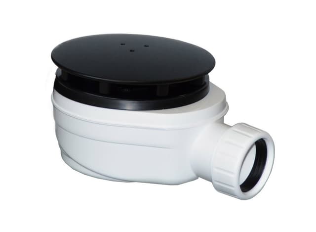 Syfon do brodzików, średnica 90mm, DN40, niski, korek czarny mat