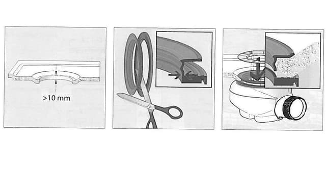 Syfon do brodzików, średnica 90mm, DN40, niski, korek czarny mat