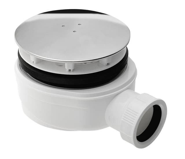 Syfon do brodzików, średnica 90mm, DN40, extra niski, korek stal nierdzewna polerowana